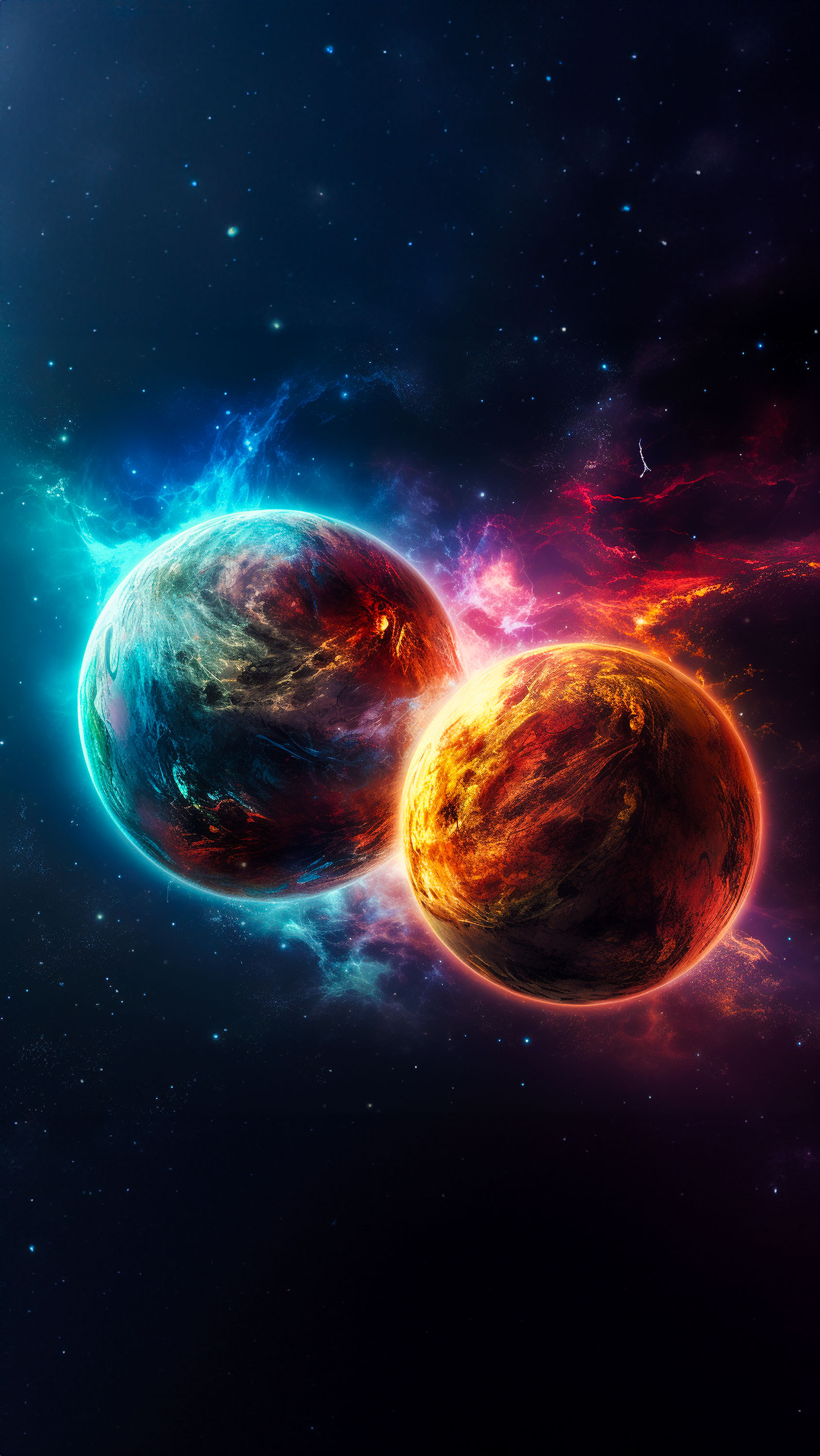Two Colliding Planets in Deep Space