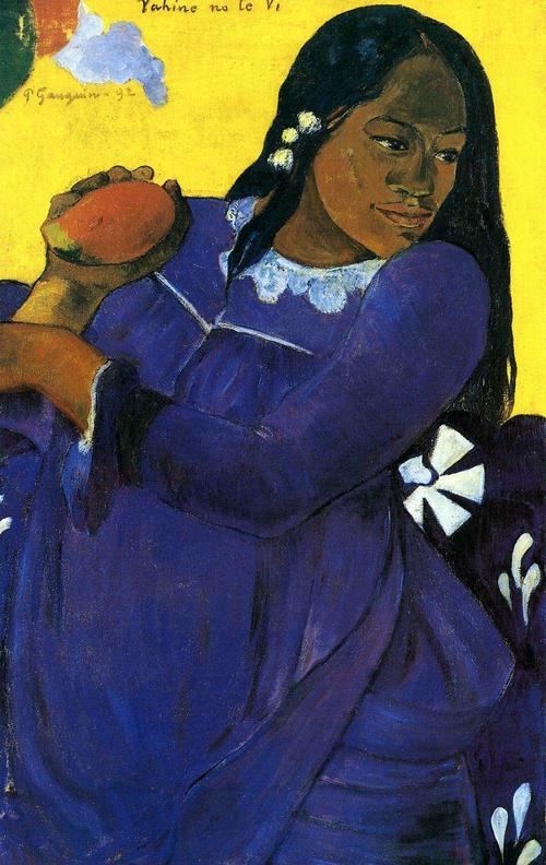 Tahitian Woman Holding a Mango