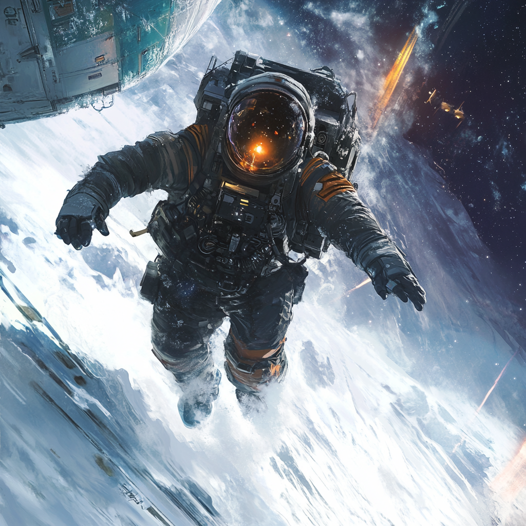Astronaut Floating in Outer Space