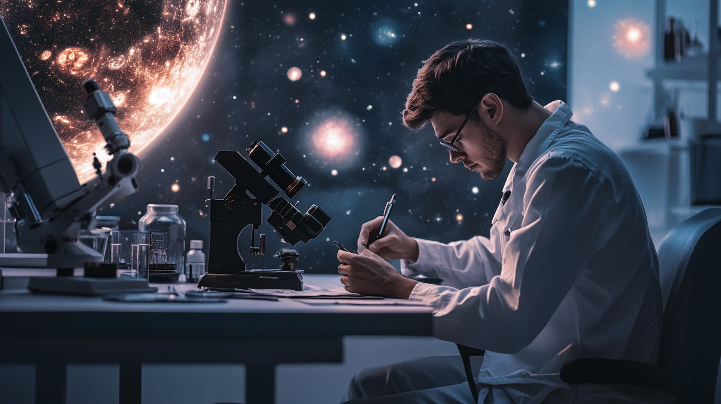 Scientist Working in Space Research Lab