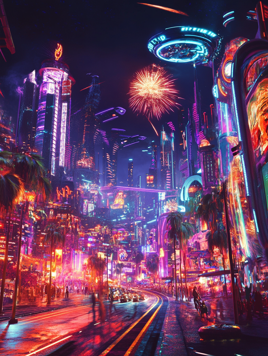 Cyberpunk Neon Night Cityscape