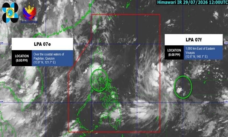 PAGASA monitors 2 LPAs, both unlikely to develop into a tropical depression