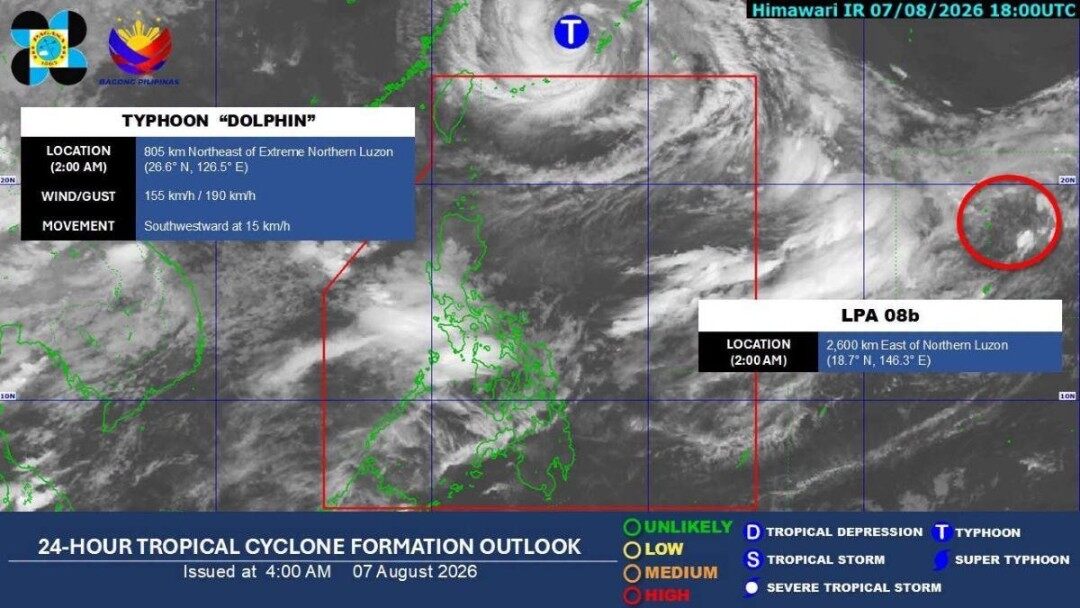LPA outside PAR has 'high' chance of developing into tropical depression in 24 hours