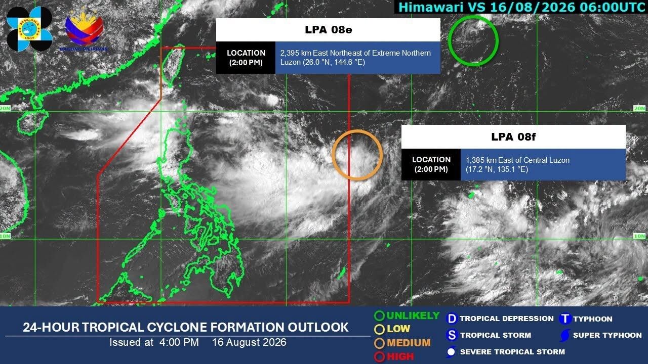2 LPAs being monitored outside PAR — PAGASA