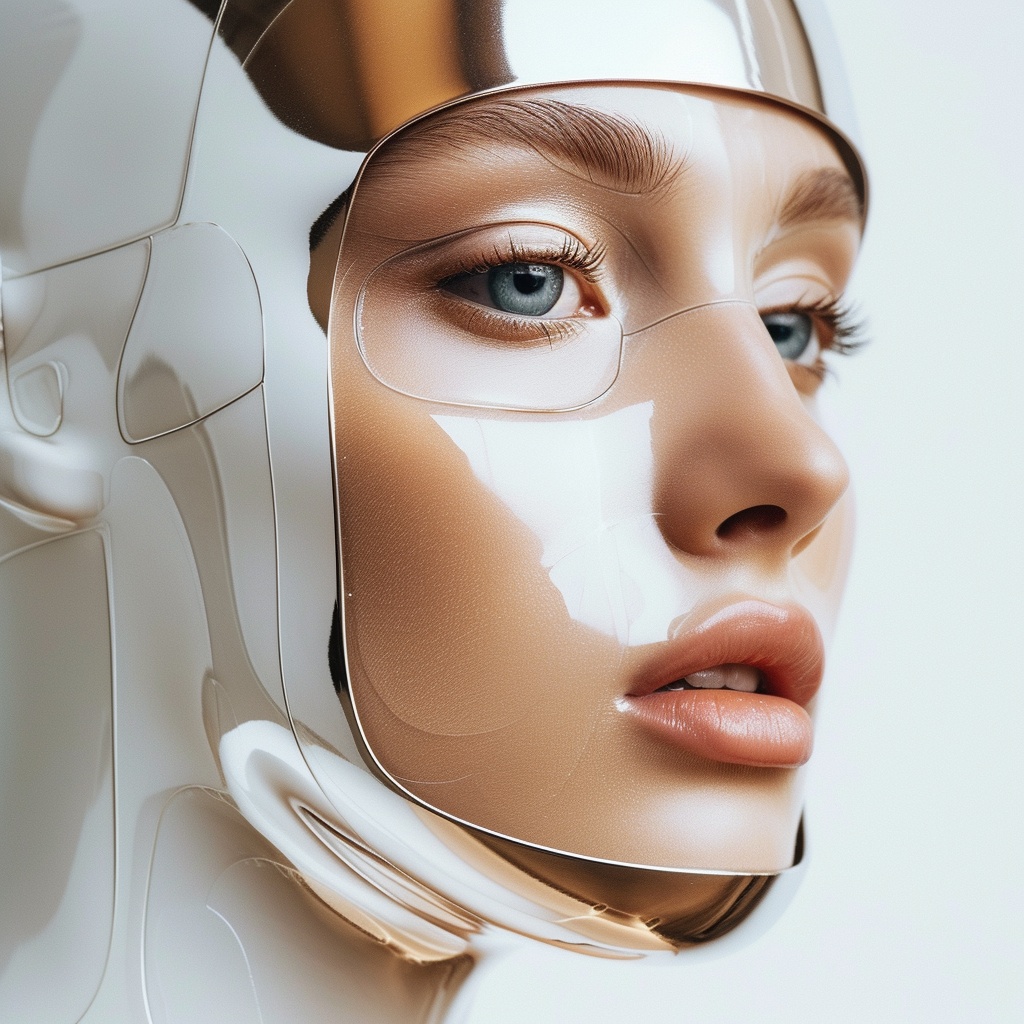 Futuristic Fragmented Woman Portrait