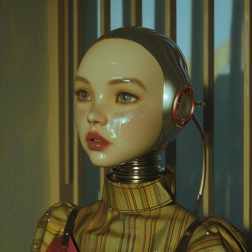 Female Android Robot Portrait