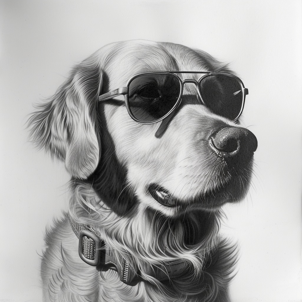 Cool Golden Retriever Wearing Sunglasses — Illustrations