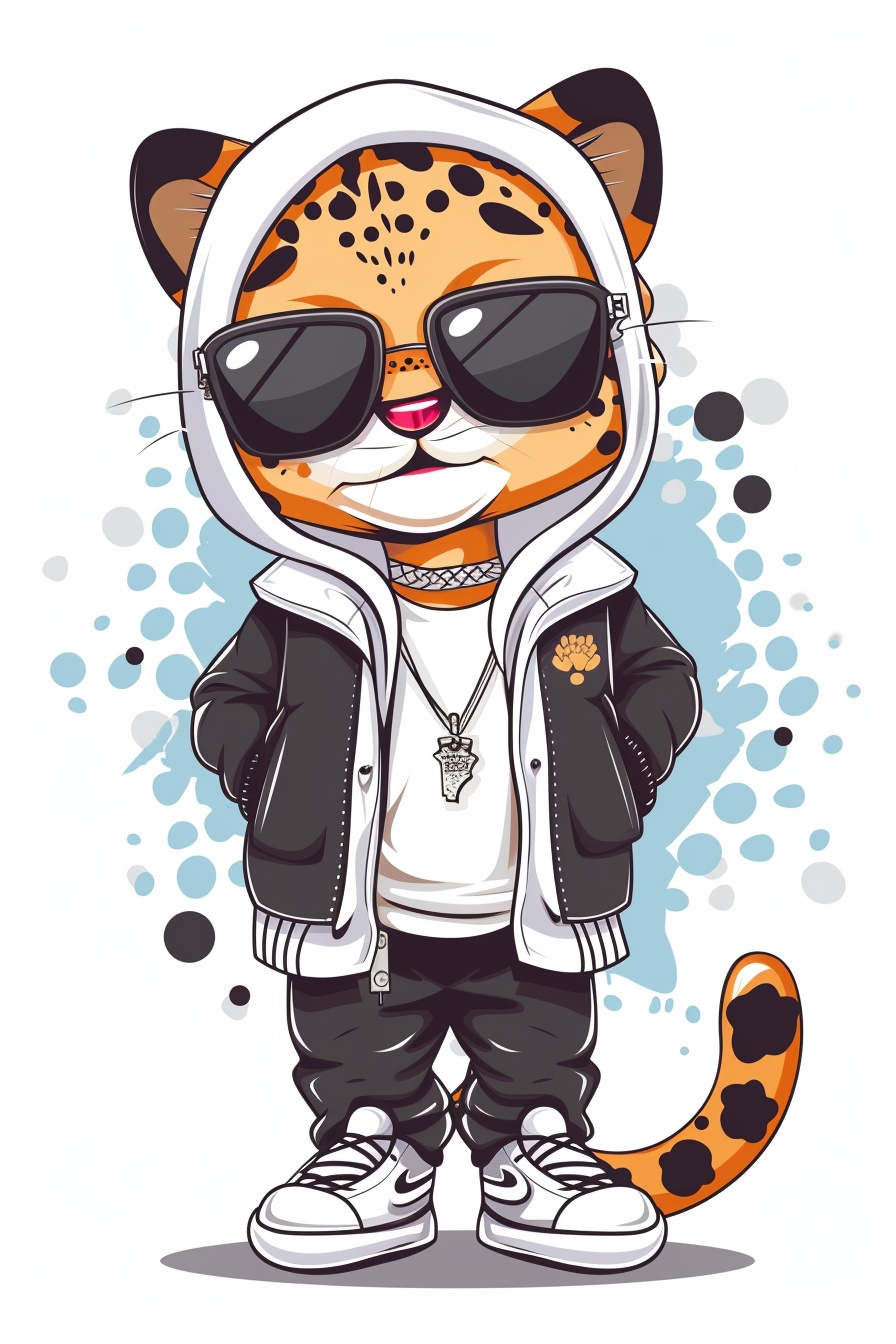 Cartoon Hip-hop Cheetah — People