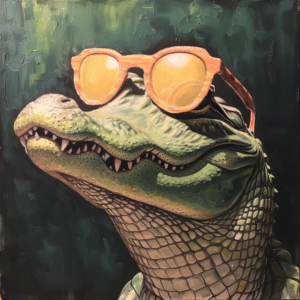 Alligator Wearing Sunglasses