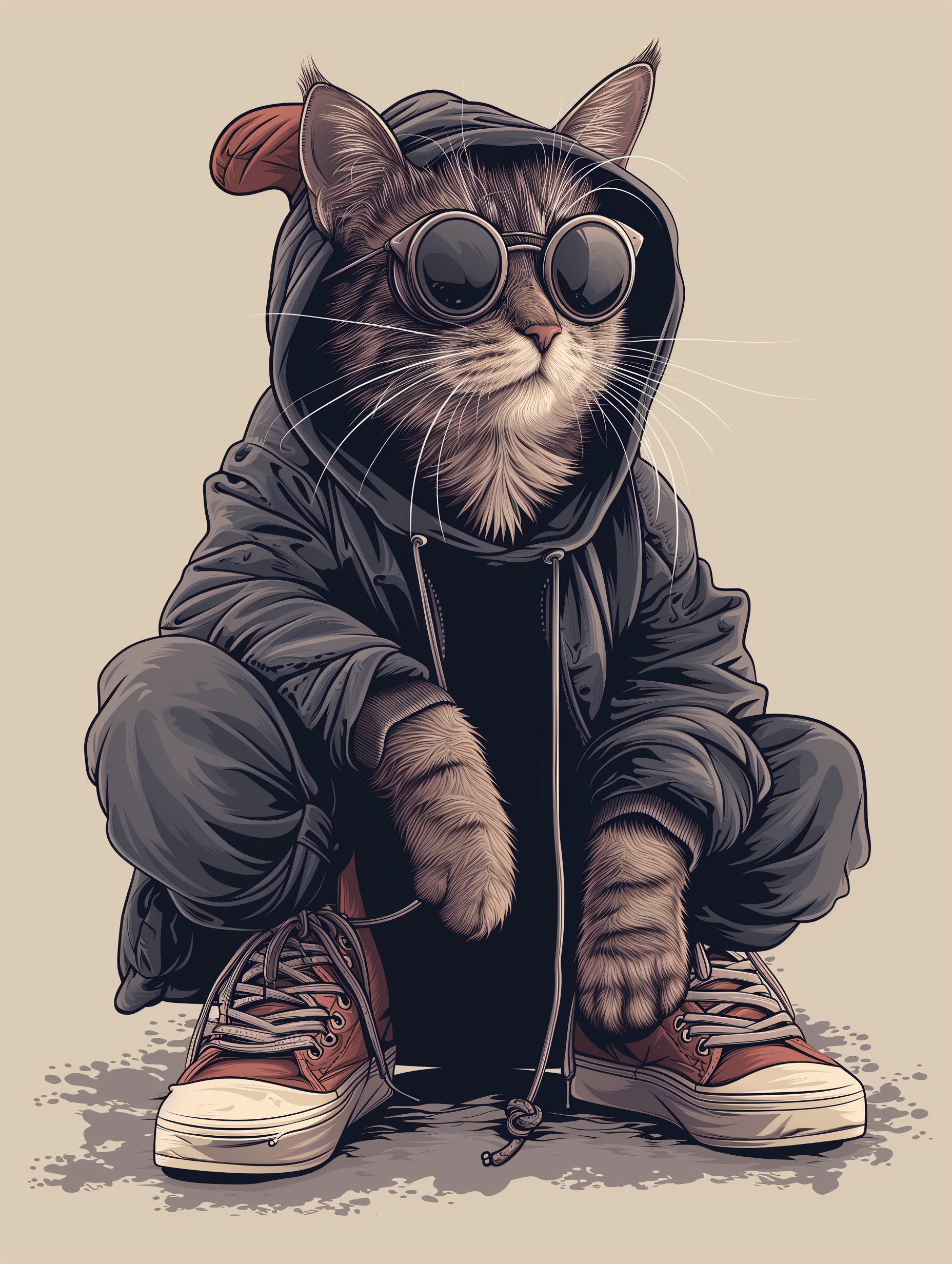 Cool Street Style Cat — Illustrations