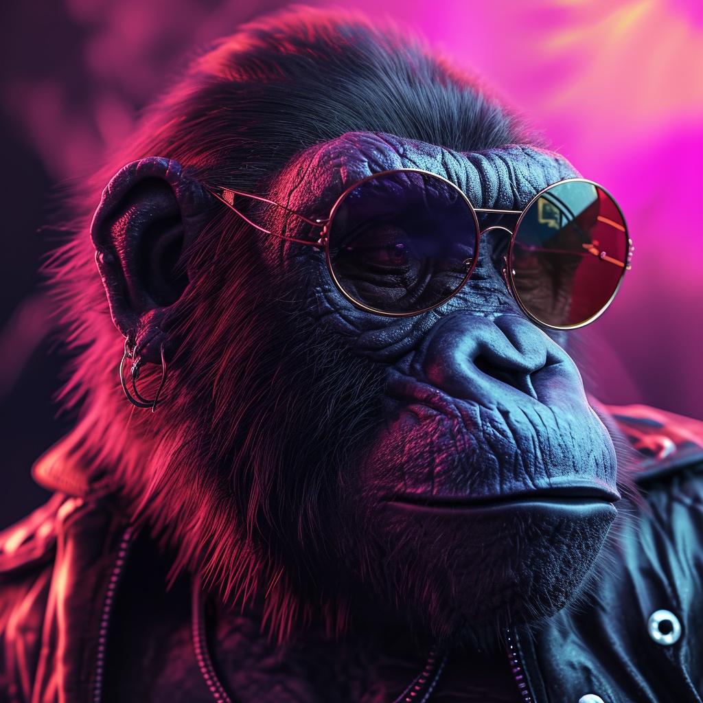 Cool Chimpanzee Wearing Sunglasses — People