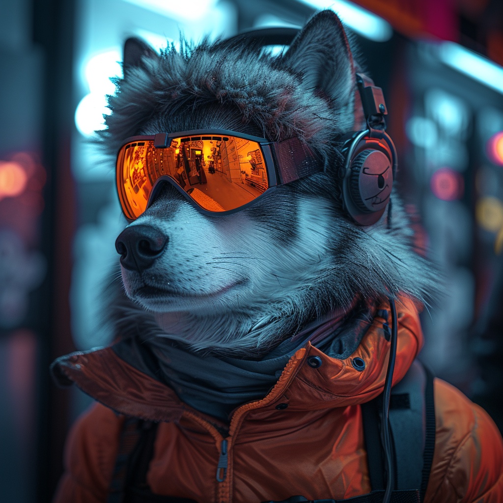 Cyberpunk Anthropomorphic Wolf