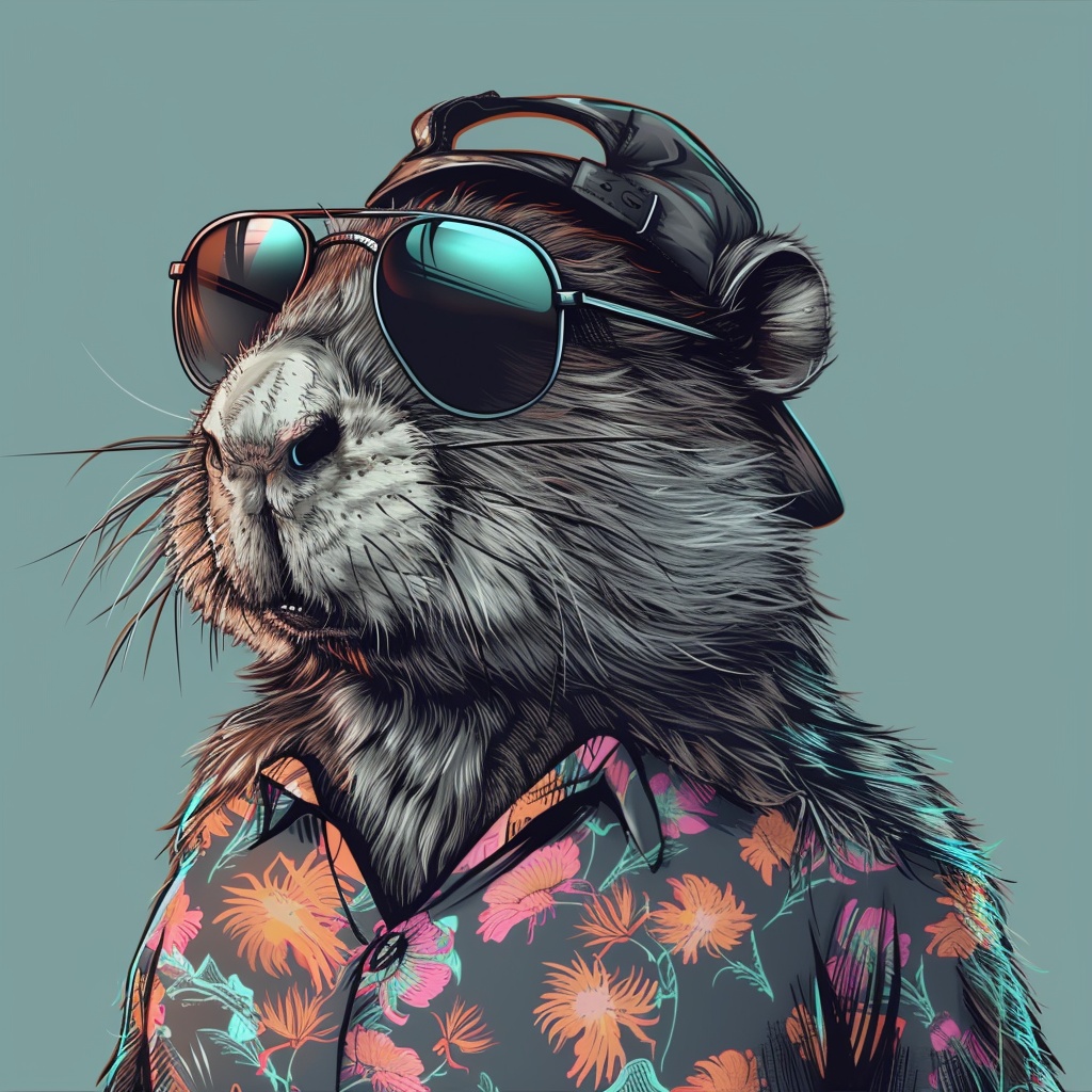Cool Anthropomorphic Beaver Portrait