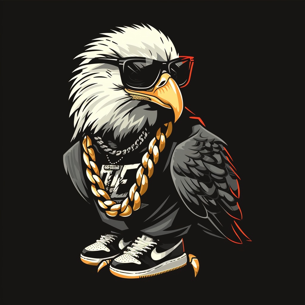 Hip Hop Styled Bald Eagle