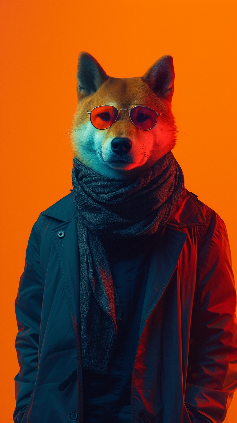 Cool Dressed Shiba Inu Portrait — Pets