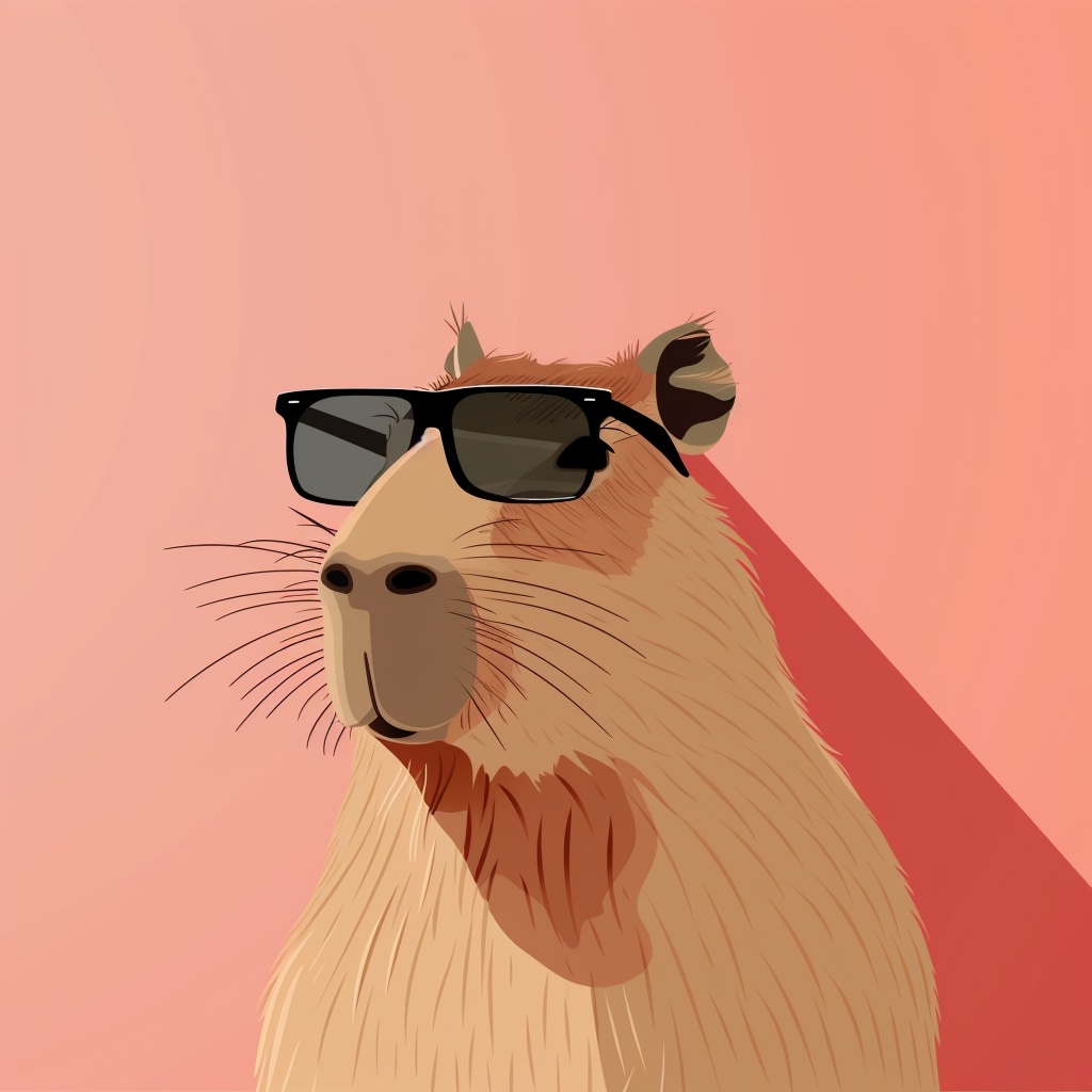 Cool Capybara Wearing Sunglasses — Illustrations