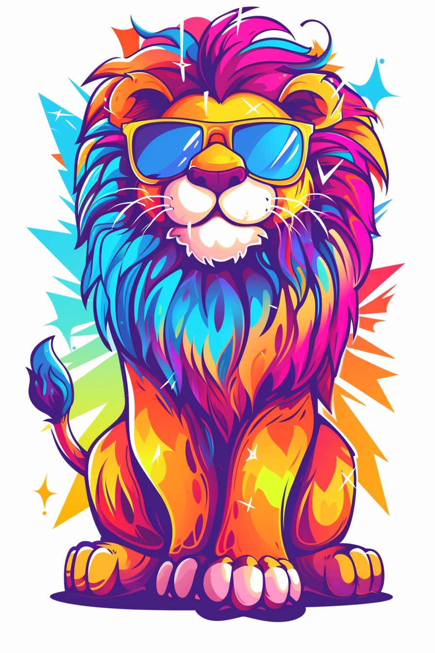 Cool Stylized Lion Wearing Sunglasses — Illustrations