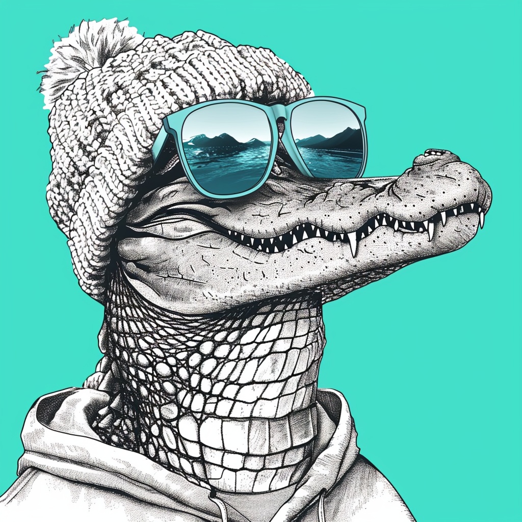 Stylish Anthropomorphic Crocodile