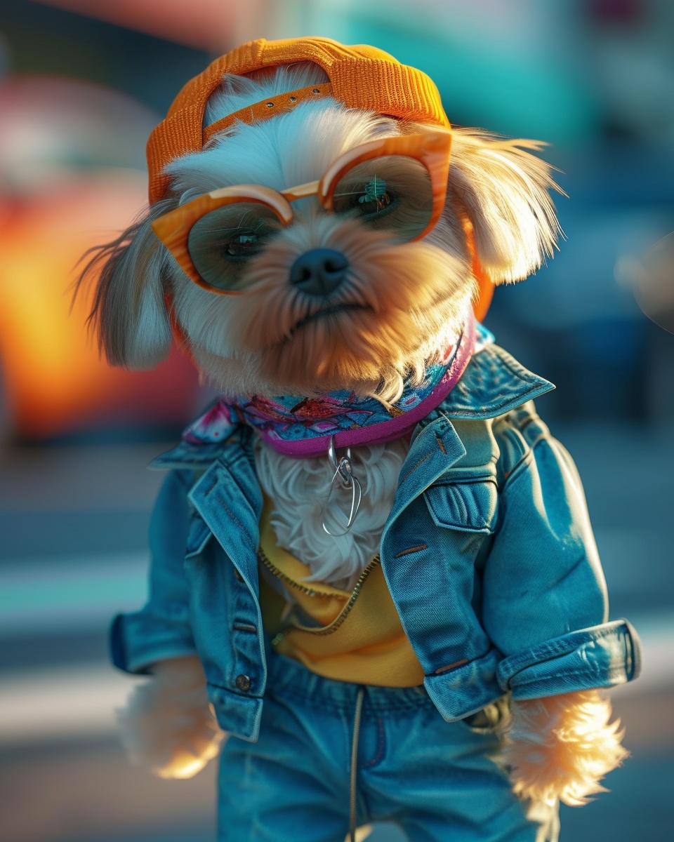 Cool Fashionable Dressed Up Dog — Pets