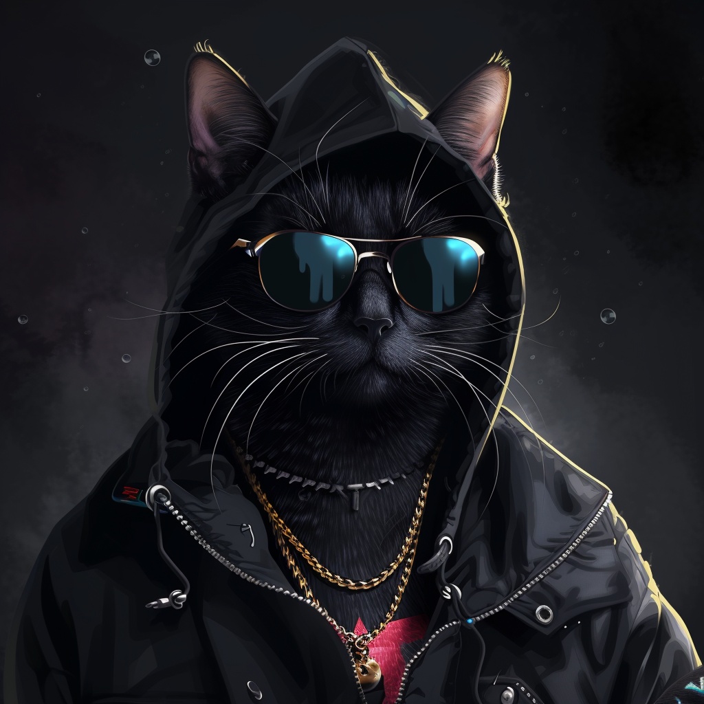 Cool Street Style Black Cat — Pets