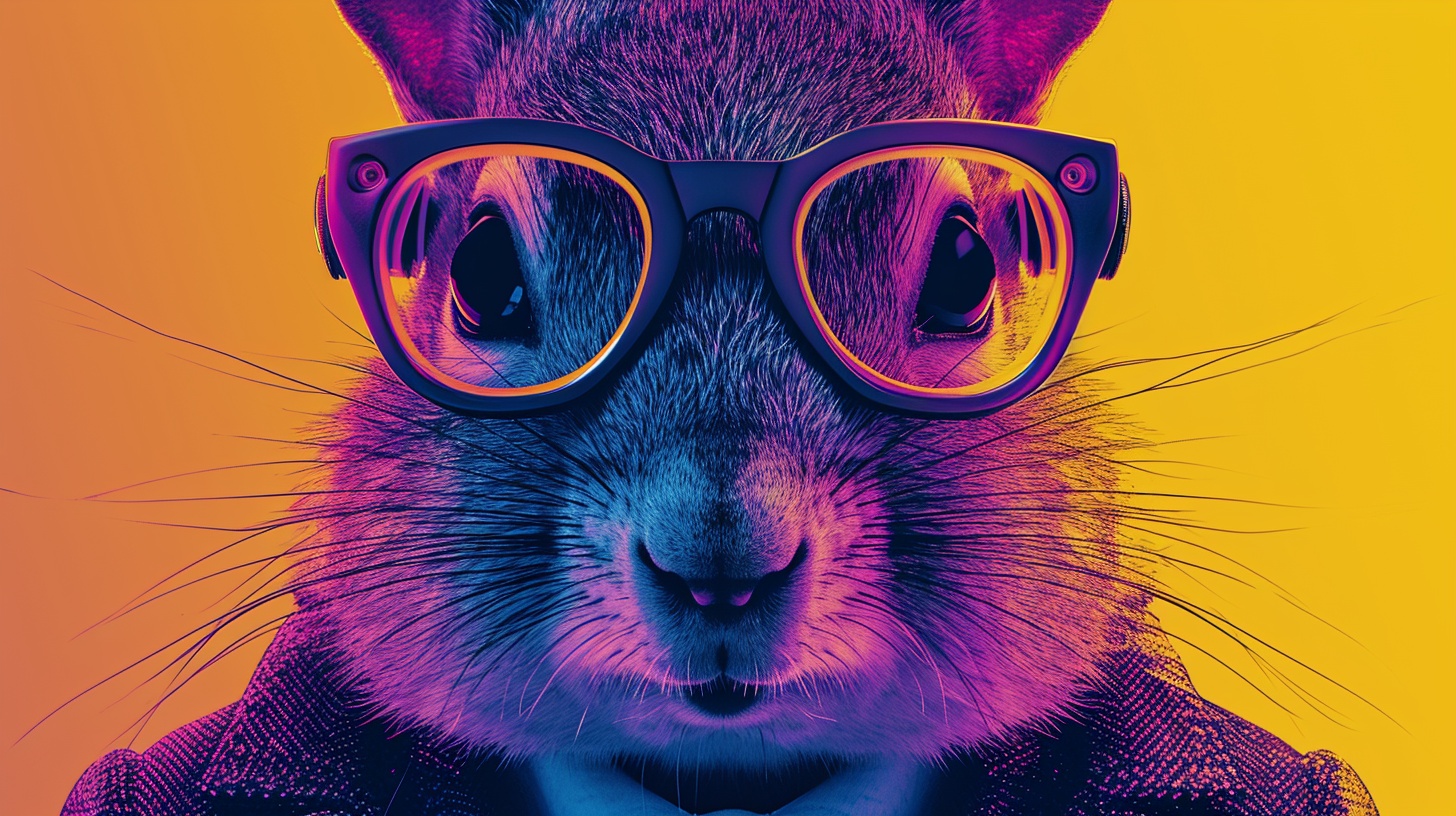 Stylish Squirrel Wearing Glasses