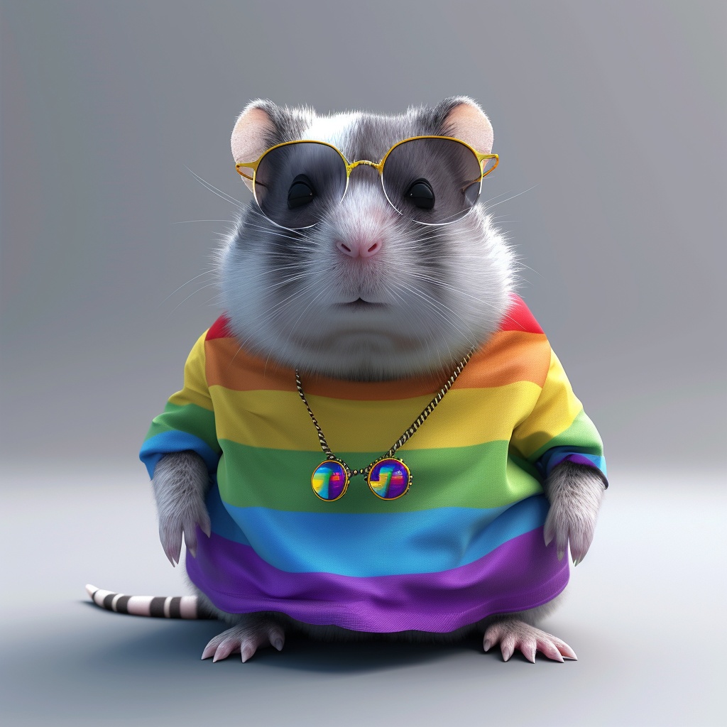 Hamster in Rainbow Pride Outfit