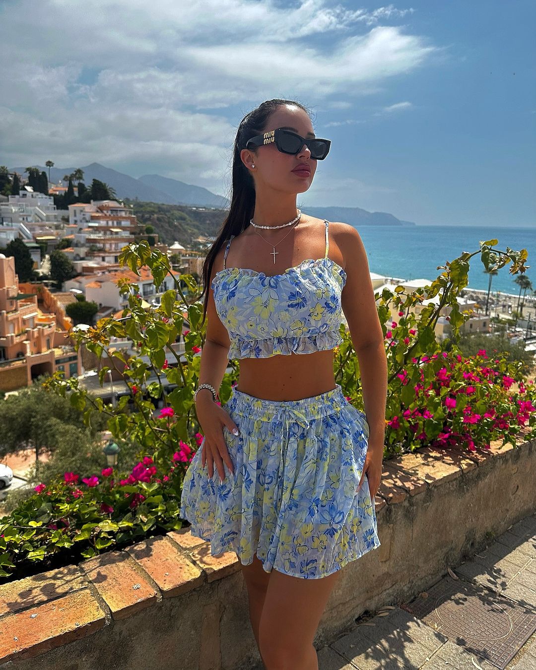 Woman Posing at Coastal Overlook