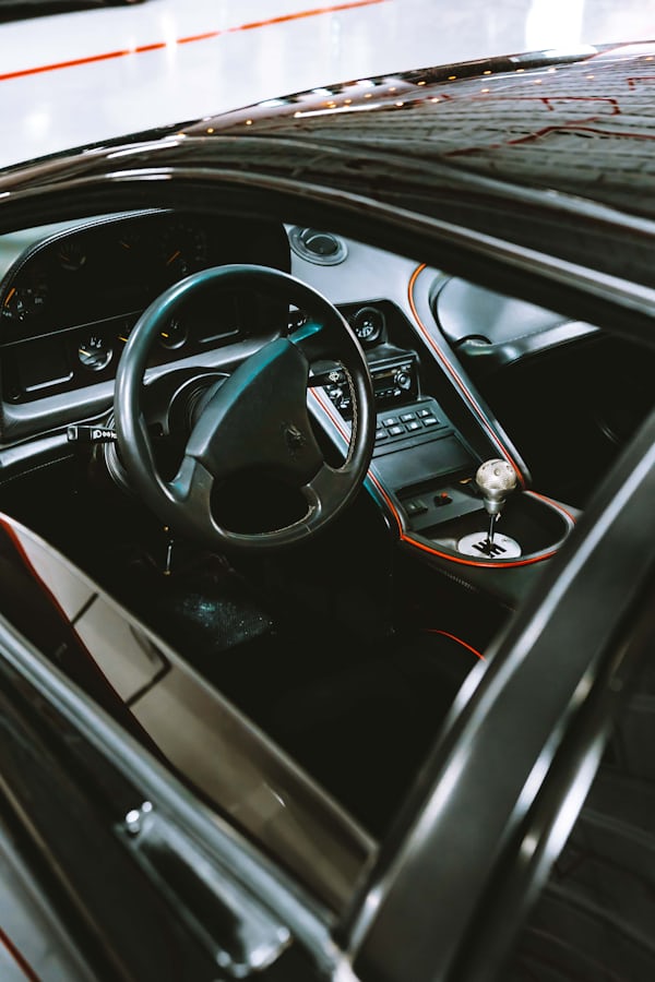 Black Sports Car Manual Interior