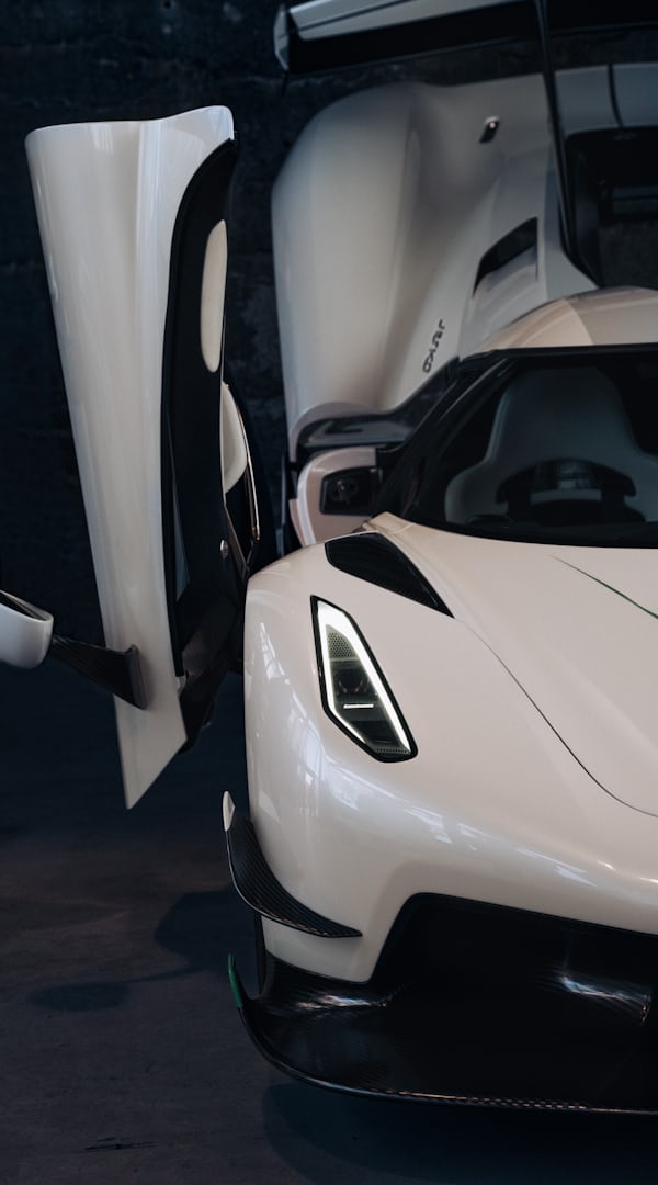 White Hypercar with Open Door