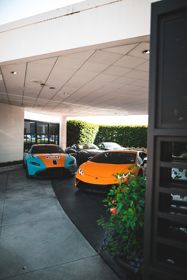 Luxury Supercars Parked at Dealership
