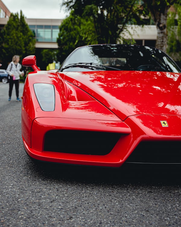Front View of Red Ferrari Supercar