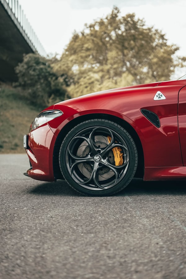 Red Alfa Romeo Sports Car Close-up