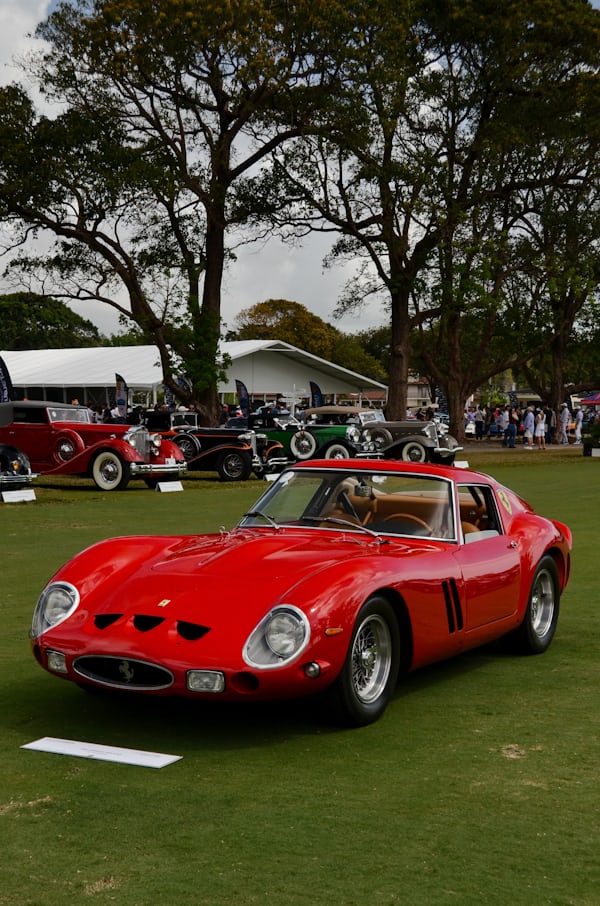 Red Classic Ferrari at Car Show