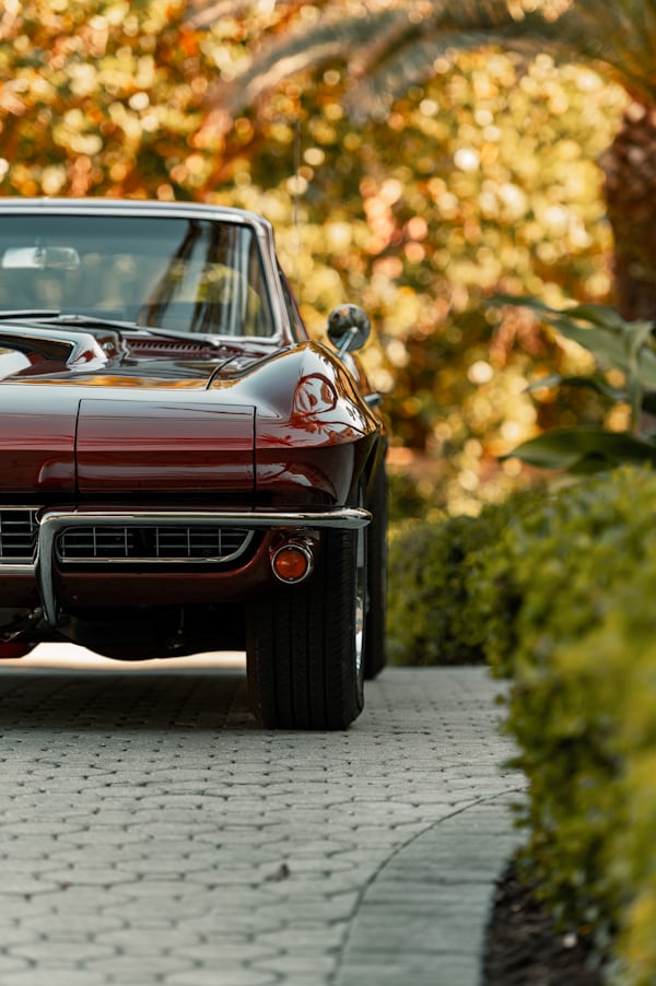 Vintage Red Classic Sports Car