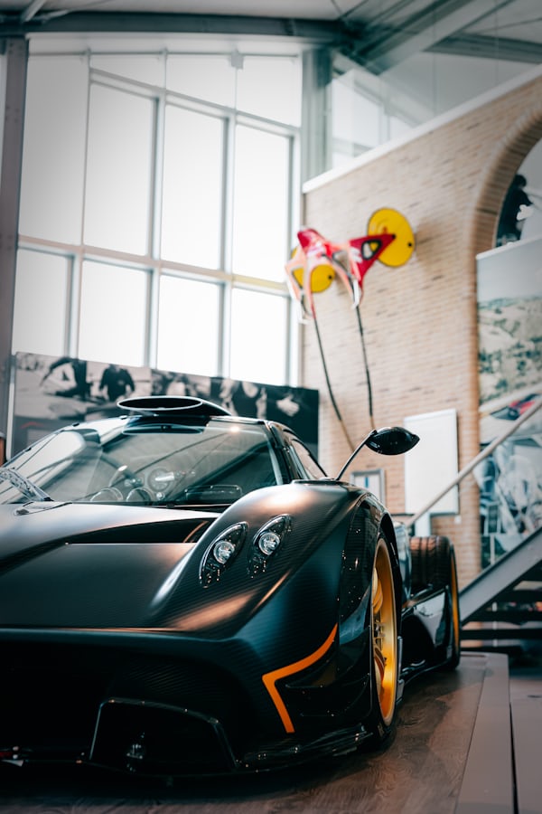 Black Supercar with Gold Rims