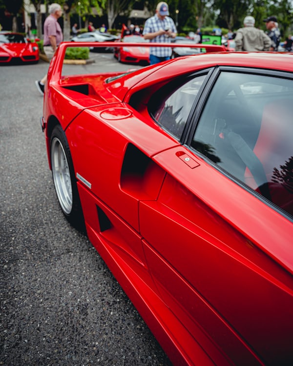 Red Classic Supercar at Car Show