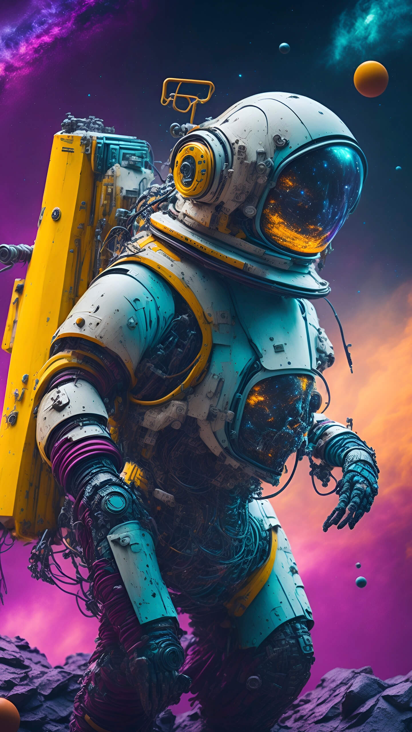 Cyborg Astronaut on Alien Planet