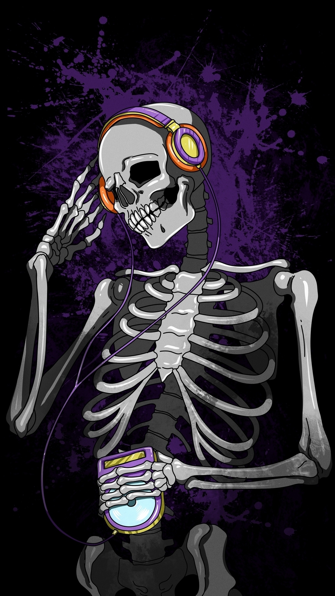 Skeleton Listening to Music