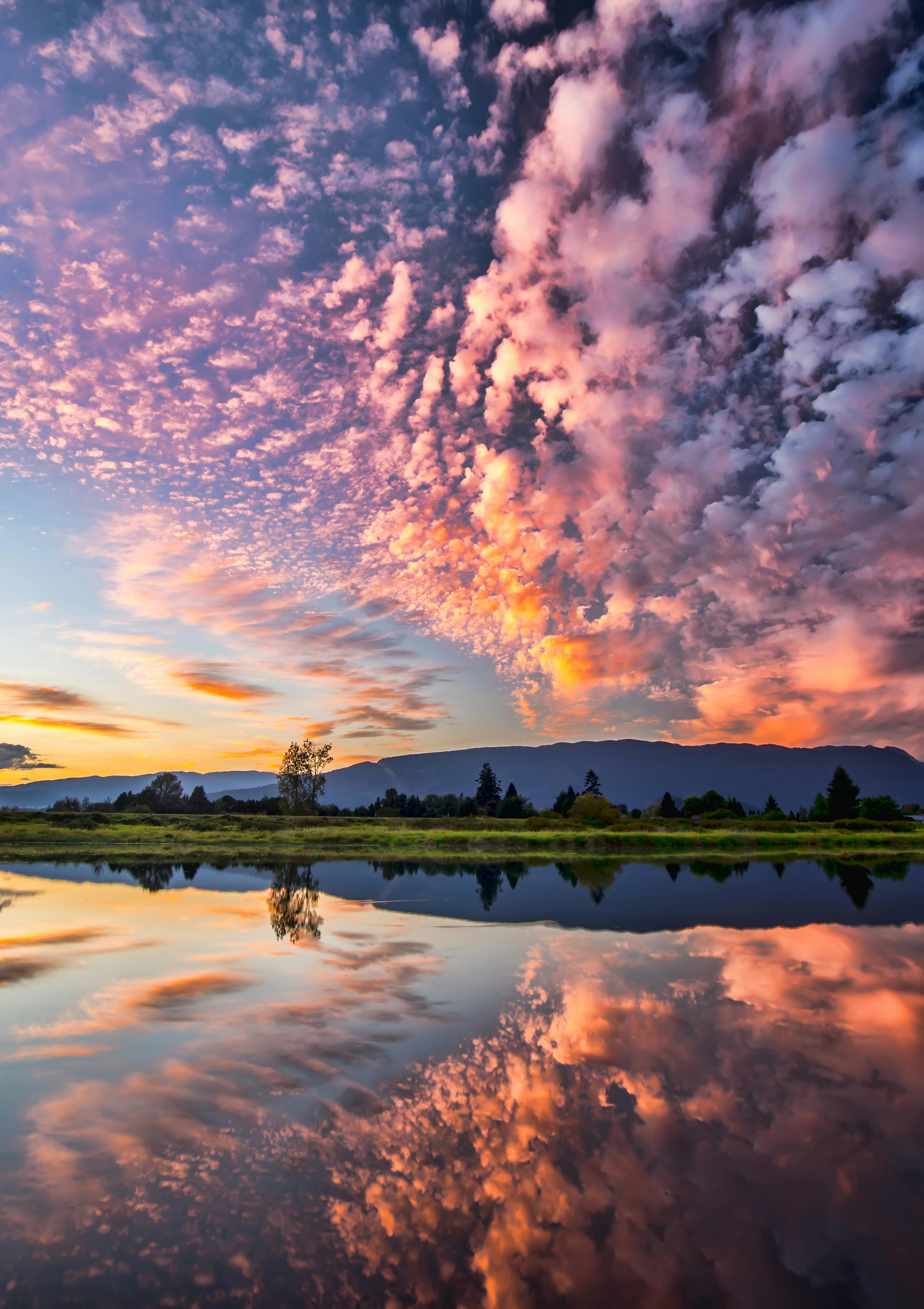 Sunset Sky Reflected in Lake