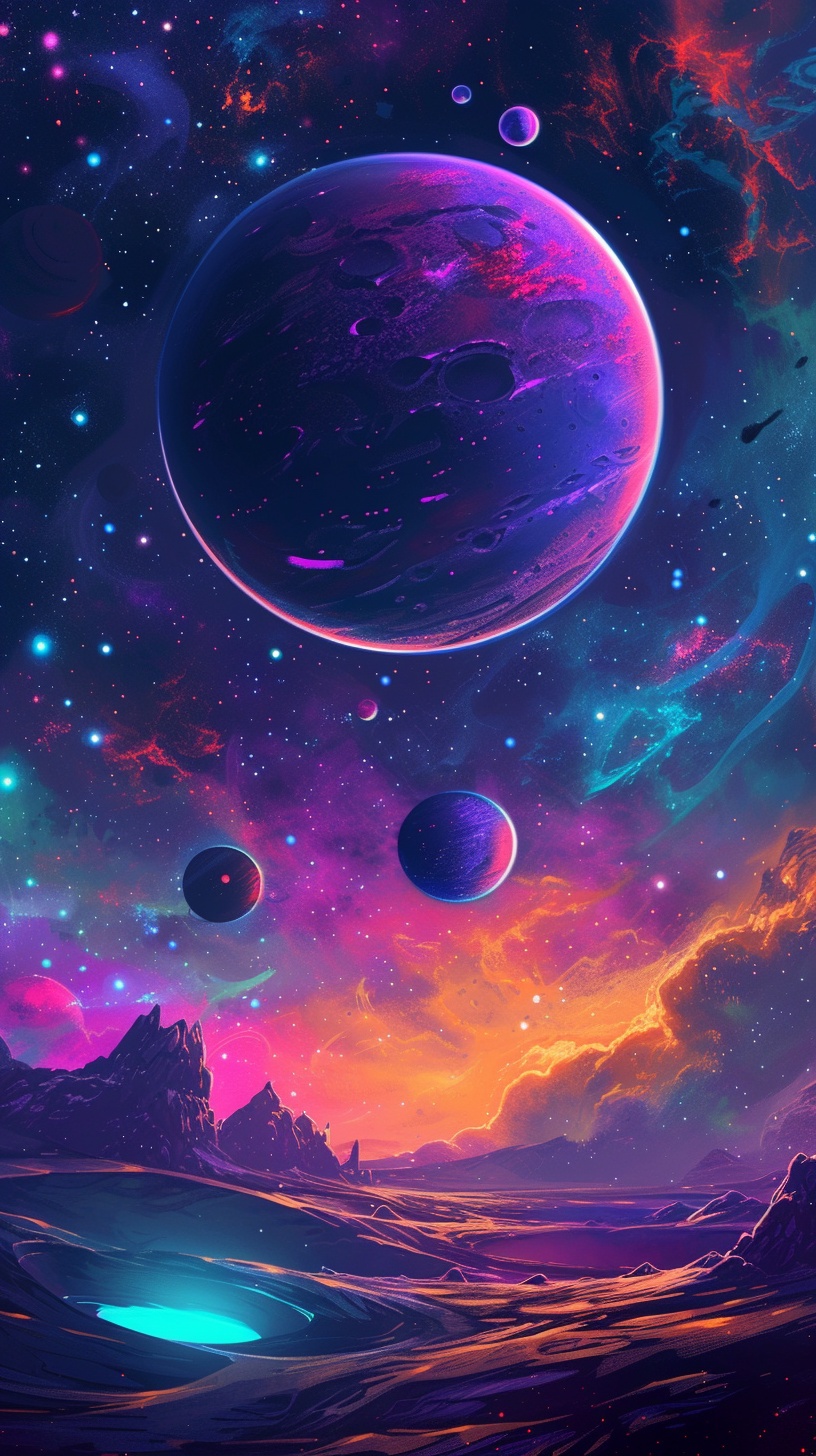 Vibrant Alien Planet Cosmic View — Desktop Wallpapers