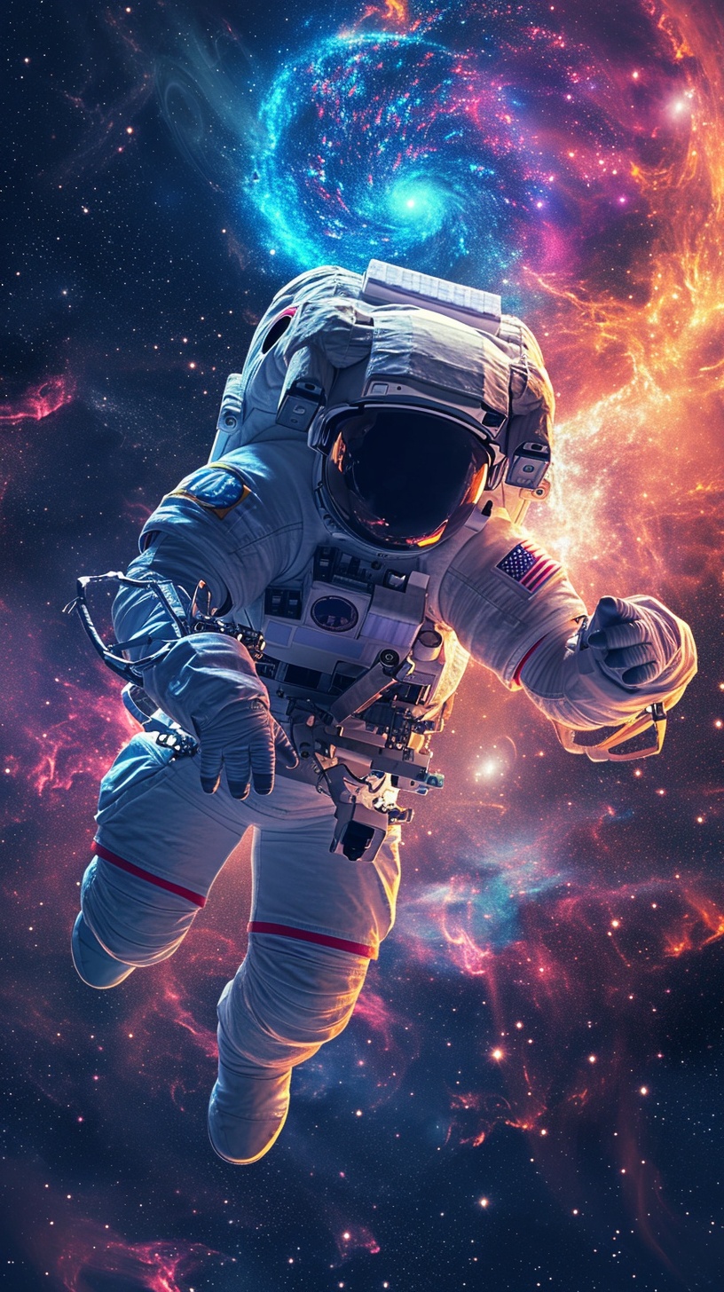 Astronaut Floating in Outer Space
