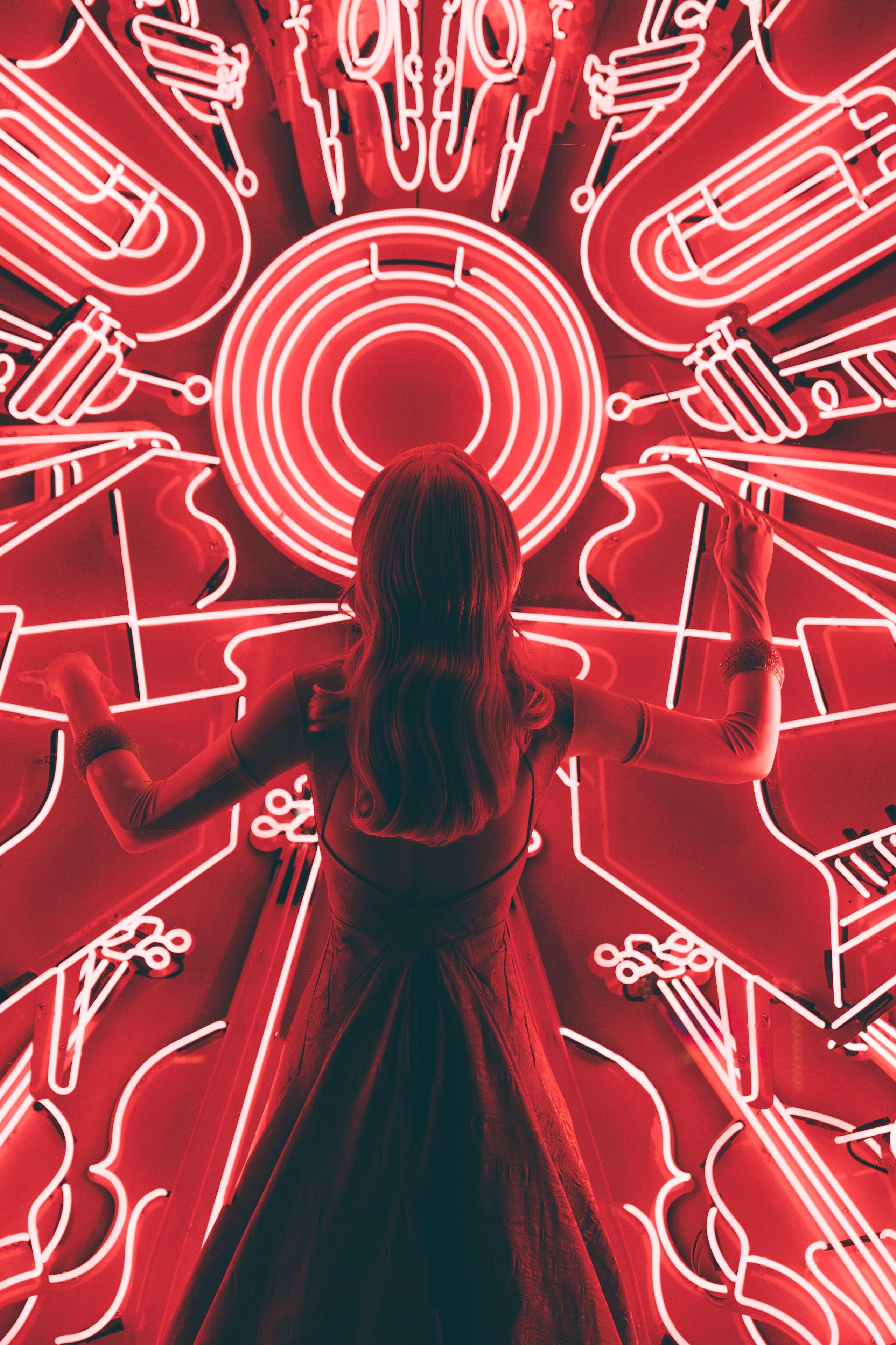 Conductor at Red Neon Music Installation