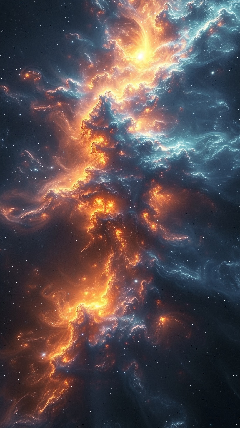 Fiery Cosmic Space Nebula