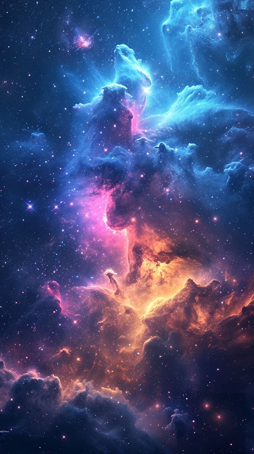 Vibrant Deep Space Nebula