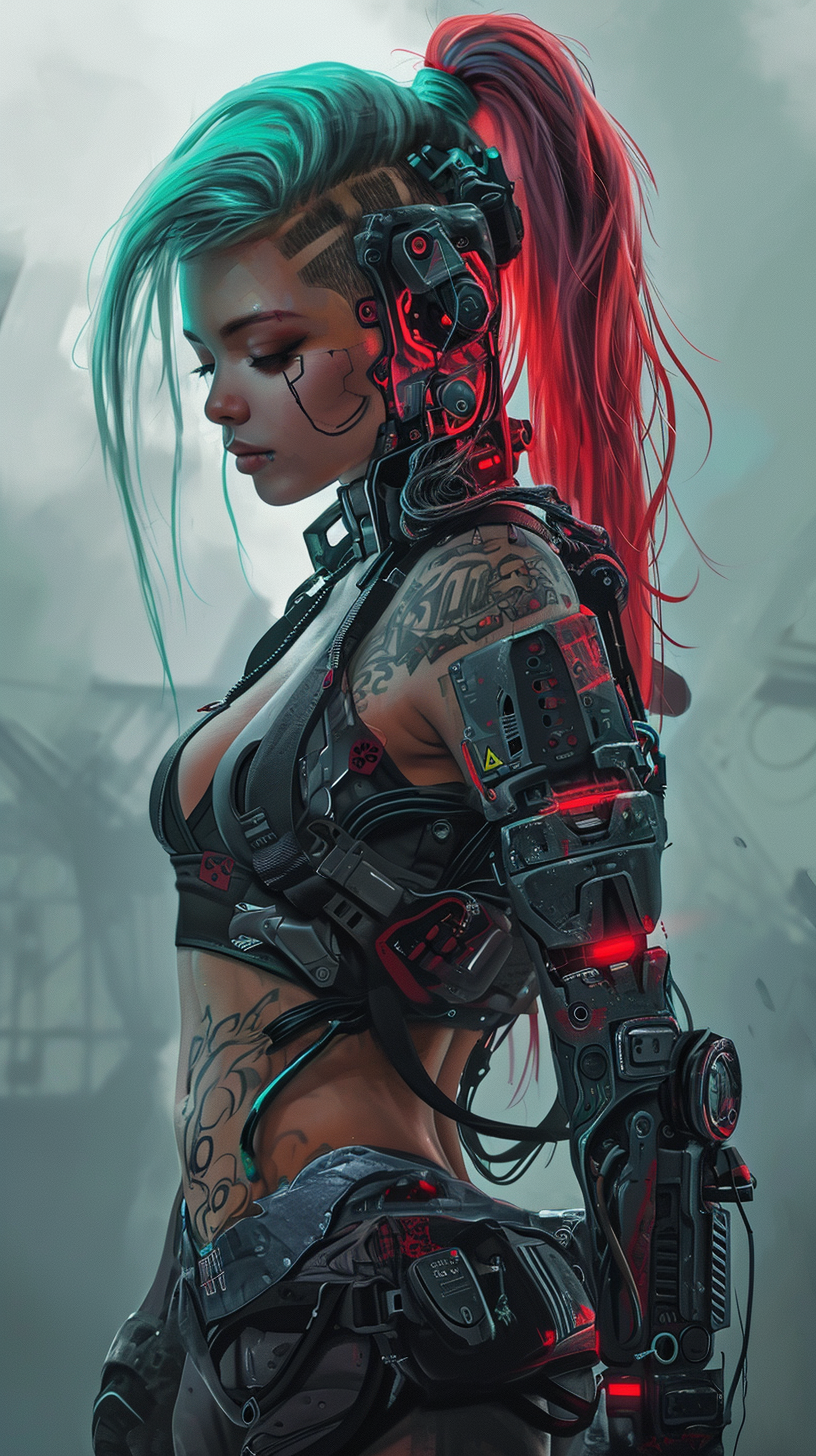 Cyberpunk Cyborg Woman