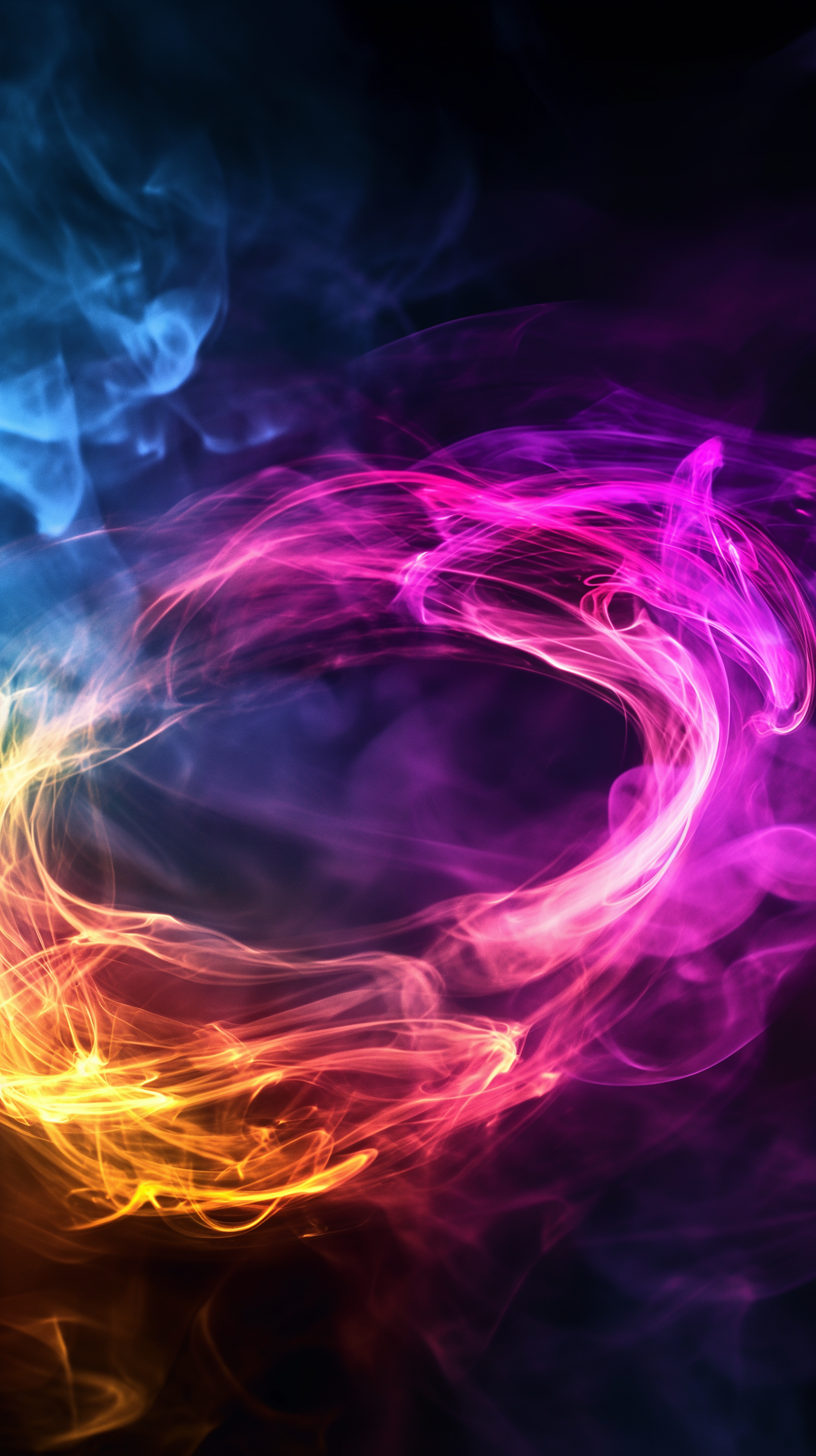 Swirling Colorful Smoke Ring