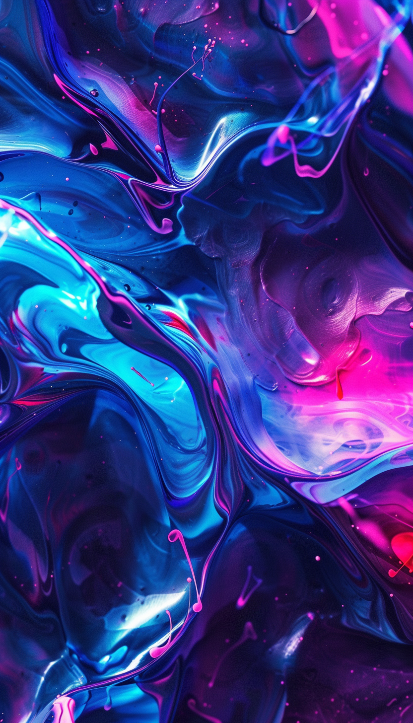 Abstract Neon Flowing Ink