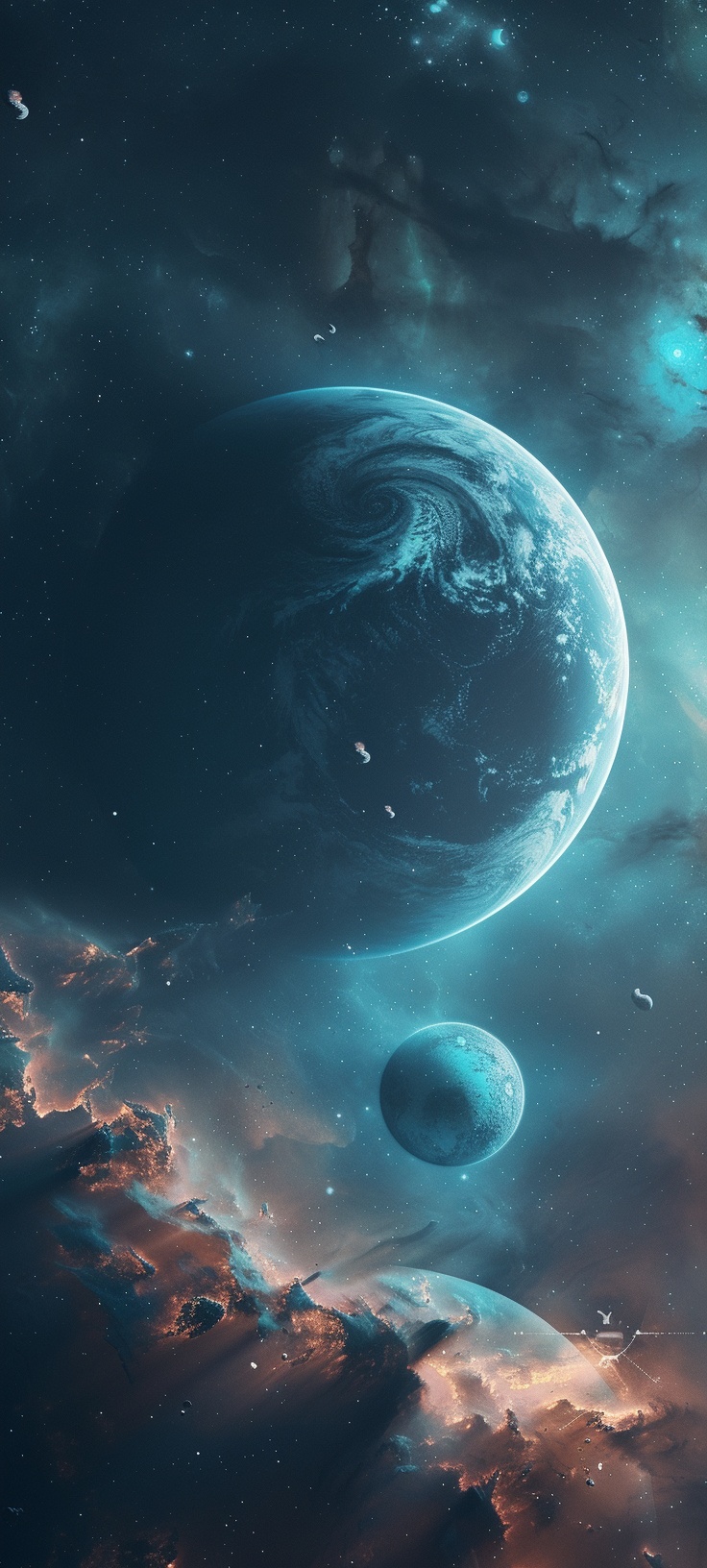 Three Planets in Deep Space