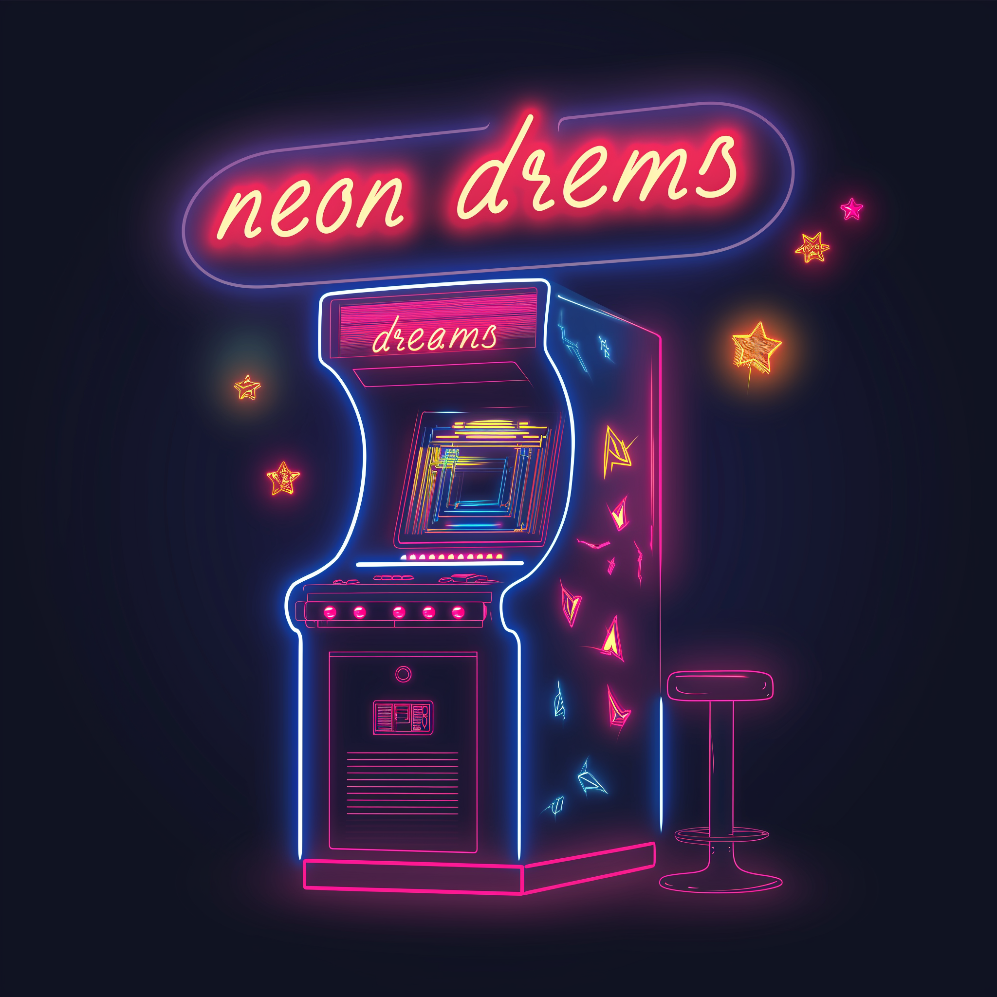 Neon Dreams Retro Arcade Machine