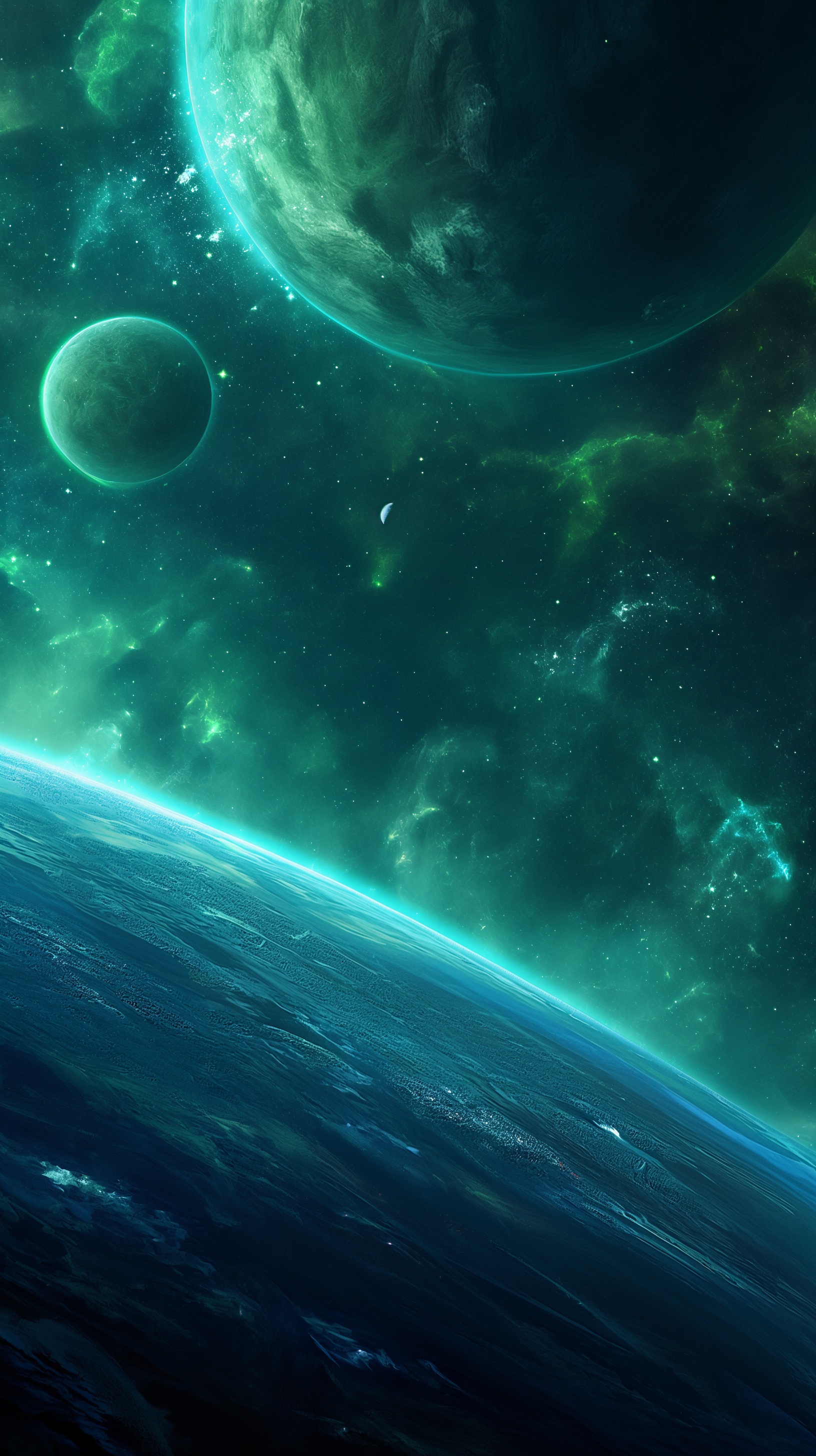 Green Planets in Deep Outer Space